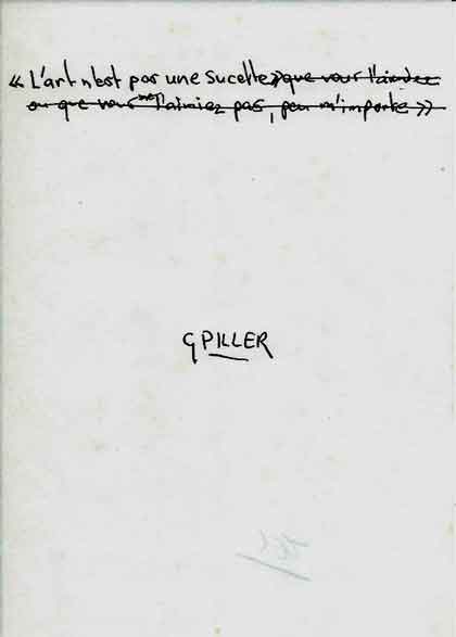 Gilbert Piller  -  L'art n'est pas une sucette  -  encre de chine sur papier  -  14,8 x 20,8 cm  