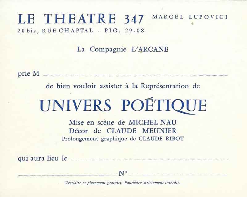 Le théâtre 347  -  Marcel Lupovici  -  Michel Nau